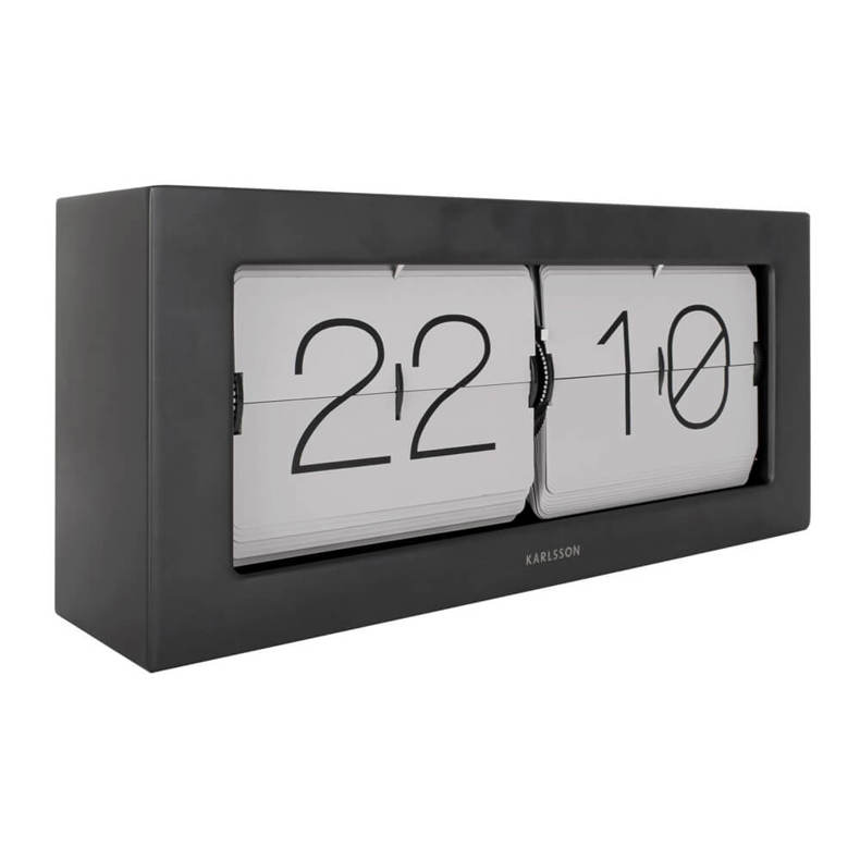 Present Time Table Clock Boxed Flip XL Grey